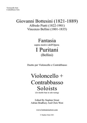 Fantasia I Puritani Duetto For Double Bass And Cello - Soloists Part (Cello And Bass Soloists)