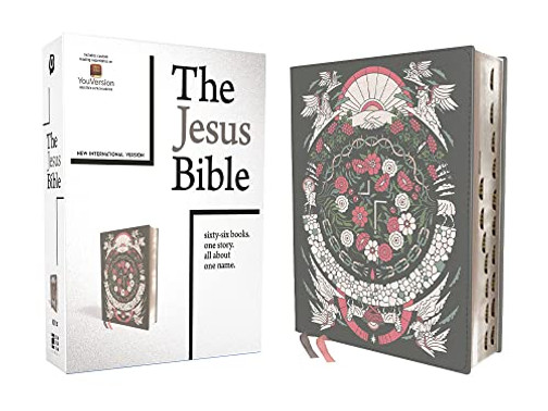 The Jesus Bible Artist Edition, Niv, Leathersoft, Gray Floral, Thumb Indexed, Comfort Print