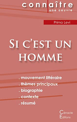 Fiche De Lecture Si C'Est Un Homme De Primo Levi (Analyse Littéraire De Référence Et Résumé Complet) (French Edition)