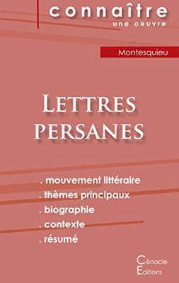 Fiche De Lecture Lettres Persanes De Montesquieu (Analyse Littéraire De Référence Et Résumé Complet) (French Edition)