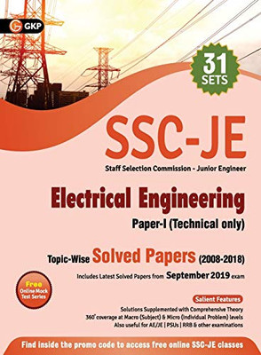 Ssc 2020: Junior Engineer Paper I - Electrical Engineering - Topic-Wise Solved Papers 2008-2018