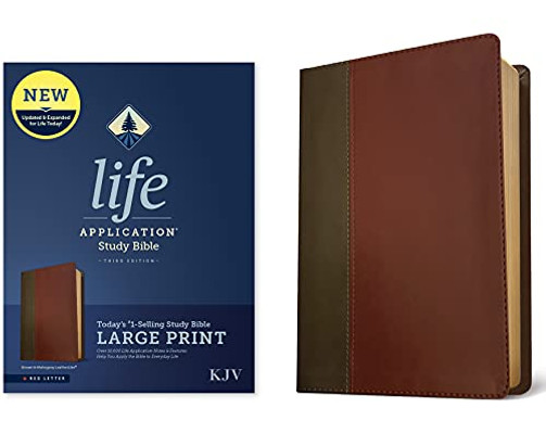 Kjv Life Application Study Bible, Third Edition, Large Print (Red Letter, Leatherlike, Brown/Mahogany)