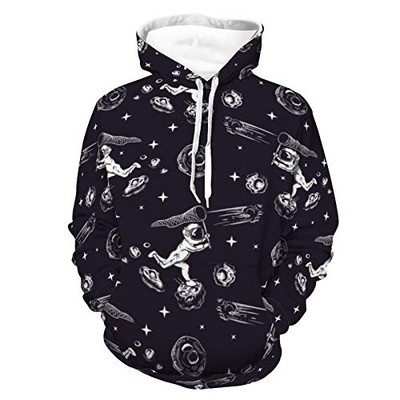 Women Men Hoodies 3D Print Unisex Cozy Pull-Over Hoodie Astronauts Comets Pattern Pattern Autumn Outfit With Pocket For Vacation Street