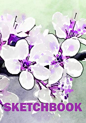 Sketchbook: Sketchbook With Flowers In Purple And White.