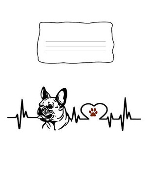 Composition Notebook: French Bulldog Heartbeat Ekg Heart Line