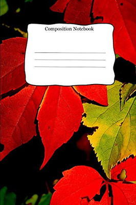 Composition Notebook: Red And Green Leaf Theme Cover For School Kids That Love Writing Creative Songs