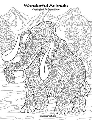 Wonderful Animals Coloring Book For Grown-Ups 4