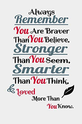 Always Remember You Are Braver Than You Believe, Stronger Than You Seem, Smarter Than You Think & Loved More Than You Know: Inspirational Gifts Positive Wall Plaque Saying Quotes For Birthday