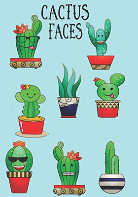 Cactus Faces: Fun Coloring Book For Kids.