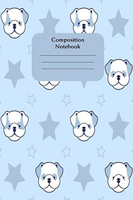 Composition Notebook: Cute Pastel Blue Pug Cover. 6 X 9 Composition Notebook. Fab Gift For Pug Lovers.