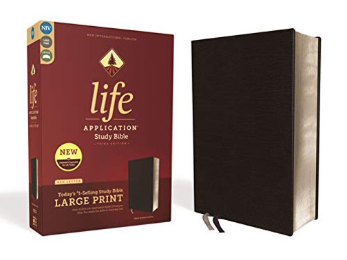 NIV, Life Application Study Bible, Third Edition, Large Print, Bonded Leather, Black, Red Letter Edition