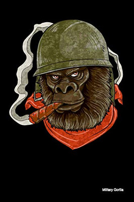 Military Gorilla: 120 Pages I 6X9 I Graph Paper 4X4 I Cool Great Ape, Monkey & Primate Gifts Apparel