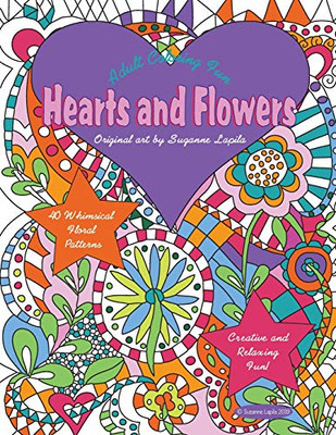 Hearts And Flowers: Adult Coloring Fun