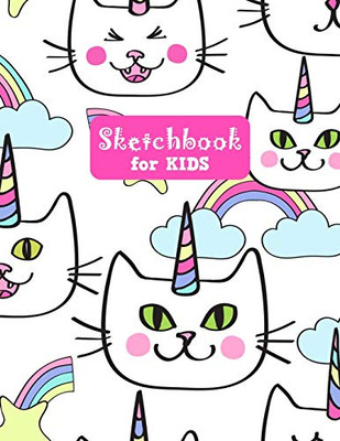 Sketchbook for Kids: Pretty Unicorn Large Sketch Book for Sketching, Drawing, Creative Doodling Notepad and Activity Book - Birthday and Christmas ... Girls, Teens and Women - Lilly Design # 0081