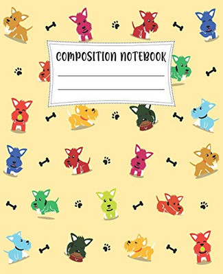 Composition Notebook: Adorable Dog Themed Wide Ruled Composition Notebook For All Dog Lovers