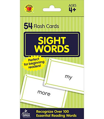 Carson Dellosa | Sight Words Flash Cards | Phonics, Ages 4+, 54ct (package may vary) (Brighter Child Flash Cards)