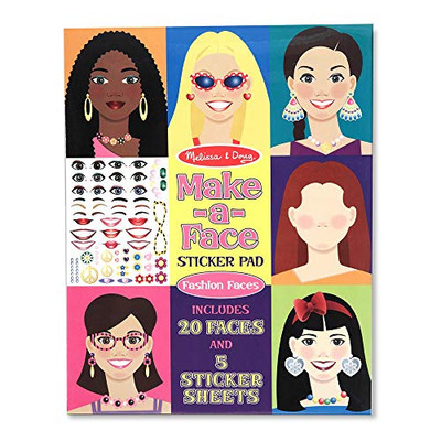 Melissa & Doug Make-a-Face Sticker Pad - Fashion Faces