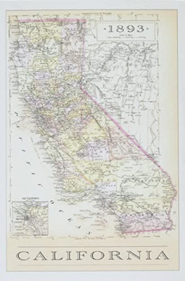 The Vintage Journal 1893 Map Of California (Pocket Sized - Found Image Press Journals)