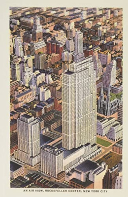 Vintage Journal Aerial View Of Rockefeller Center, New York City (Pocket Sized - Found Image Press Journals)