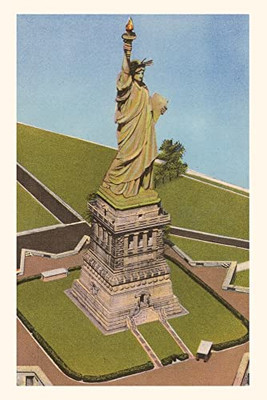 Vintage Journal Aerial View, Statue Of Liberty, New York City (Pocket Sized - Found Image Press Journals)