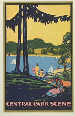 Vintage Journal Art Deco Poster, Central Park Scene, New York City (Pocket Sized - Found Image Press Journals)