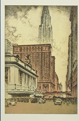 Vintage Journal Grand Central Station And Chrysler Building Illustration (Pocket Sized - Found Image Press Journals)