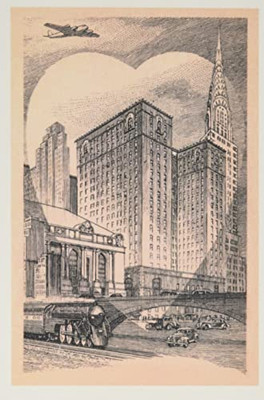 Vintage Journal New York Scene With Chrysler Building And Grand Central Station (Pocket Sized - Found Image Press Journals)