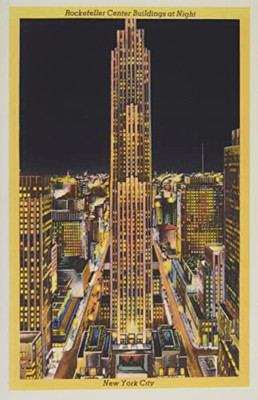 Vintage Journal Night, Rockefeller Center, New York City (Pocket Sized - Found Image Press Journals)