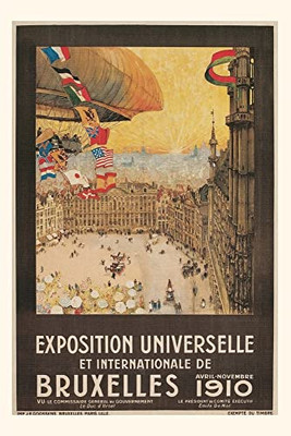 Vintage Journal Poster For 1910 Brussells Exhibition (Pocket Sized - Found Image Press Journals)