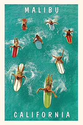 The Vintage Journal Surfers Paddling, Malibu, California (Pocket Sized - Found Image Press Journals)