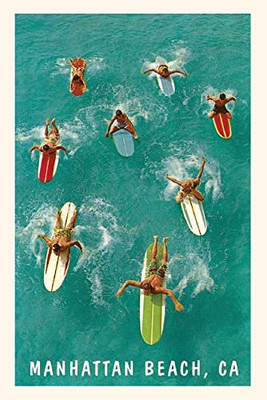 The Vintage Journal Surfers Paddling, Manhattan Beach (Pocket Sized - Found Image Press Journals)