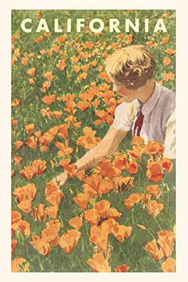The Vintage Journal Woman Sitting In Field Of California Poppies (Pocket Sized - Found Image Press Journals)
