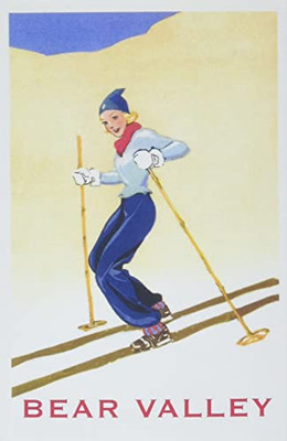 The Vintage Journal Woman Skiing Down Hill, Bear Valley (Pocket Sized - Found Image Press Journals)