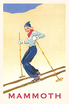 The Vintage Journal Woman Skiing Down Hill, Mammoth (Pocket Sized - Found Image Press Journals)