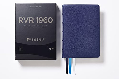 Reina Valera 1960 Biblia Letra Gigante, Colección Premier, Azul Marino, Interior A Dos Colores: Edición Limitada (Spanish Edition)