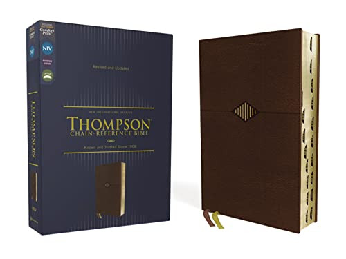 Niv, Thompson Chain-Reference Bible, Leathersoft, Brown, Red Letter, Thumb Indexed, Comfort Print