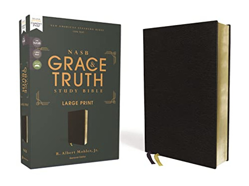 Nasb, The Grace And Truth Study Bible, Large Print, European Bonded Leather, Black, Red Letter, 1995 Text, Comfort Print
