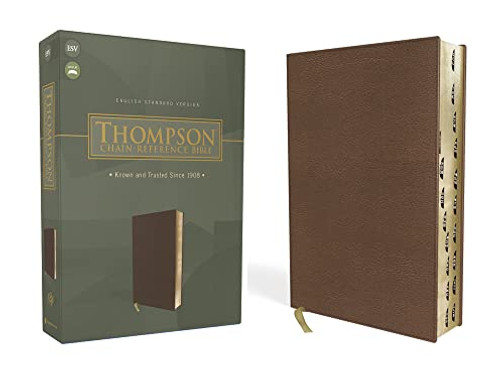 Esv, Thompson Chain-Reference Bible, Leathersoft, Brown, Red Letter, Thumb Indexed