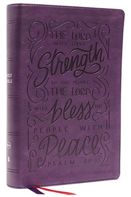 Nkjv, Giant Print Center-Column Reference Bible, Verse Art Cover Collection, Leathersoft, Purple, Thumb Indexed, Red Letter, Comfort Print: Holy Bible, New King James Version