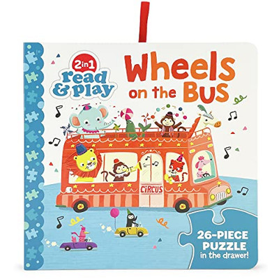 Wheels On The Bus 2-In-1 Read & Play Puzzle And Board Book For Toddlers And Preschoolers, Ages 2-5