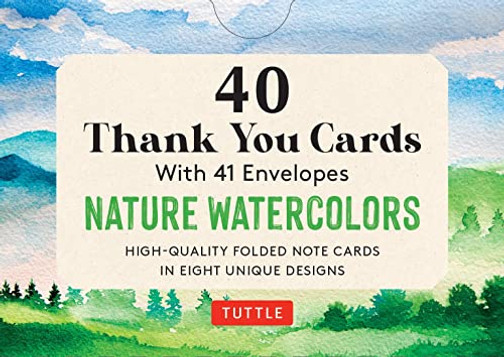 Nature Watercolors, 40 Thank You Cards With Envelopes: (4 1/2 X 3 Inch Blank Cards In 8 Unique Designs)