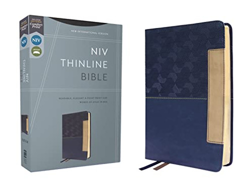 NIV, Thinline Bible, Leathersoft, Blue, Red Letter, Comfort Print