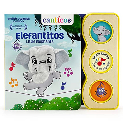 Canticos Little Elephants / Elephantitos Spanish / English Bilingual Finger Puppet Sound Book for Babies and Toddlers, Ages 1-5 (English and Spanish Edition)