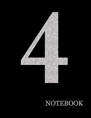 Perfectionist Notebook Brilliant Silver Number 4 Black Notebook| Brilliant Glitter Silver Number 4 Black Notebook Grid Sturdy High Quality Premium White Paper 8.5x11 200 pages| (Luxury Silver)