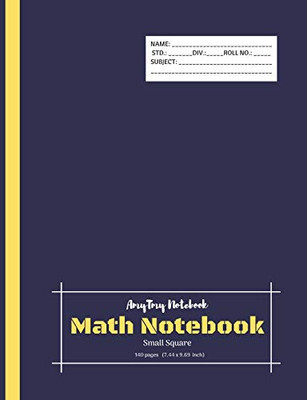 Math Notebook | Small Square Notebook | Square Grid Notebook | AmyTmy Notebook | 140 pages | 7.44 x 9.69 inch | Matte Cover