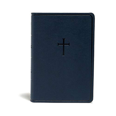 KJV Everyday Study Bible, Navy Cross LeatherTouch, Black Letter, Study Notes, Illustrations, Aricles, Easy-to-Carry, Ribbon Marker, Easy-to-Read Bible Serif Type