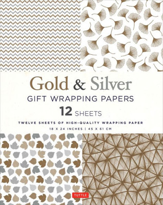Gold & Silver Gift Wrapping Papers - 12 Sheets: 18 X 24 Inch (45 X 61 Cm) Wrapping Paper