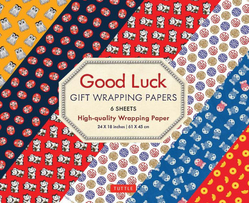 Good Luck Gift Wrapping Papers 6 Sheets: High-Quality 24 X 18 Inch (61 X 45 Cm) Wrapping Paper