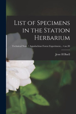 List Of Specimens In The Station Herbarium; No.30