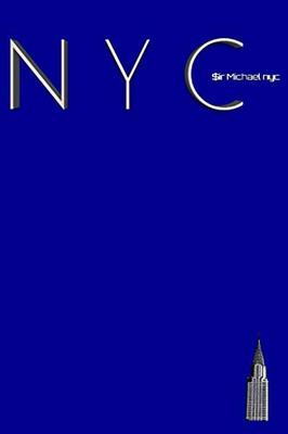 NYC Chrysler building bright blue classic grid page notepad $ir Michael Limited edition - Paperback